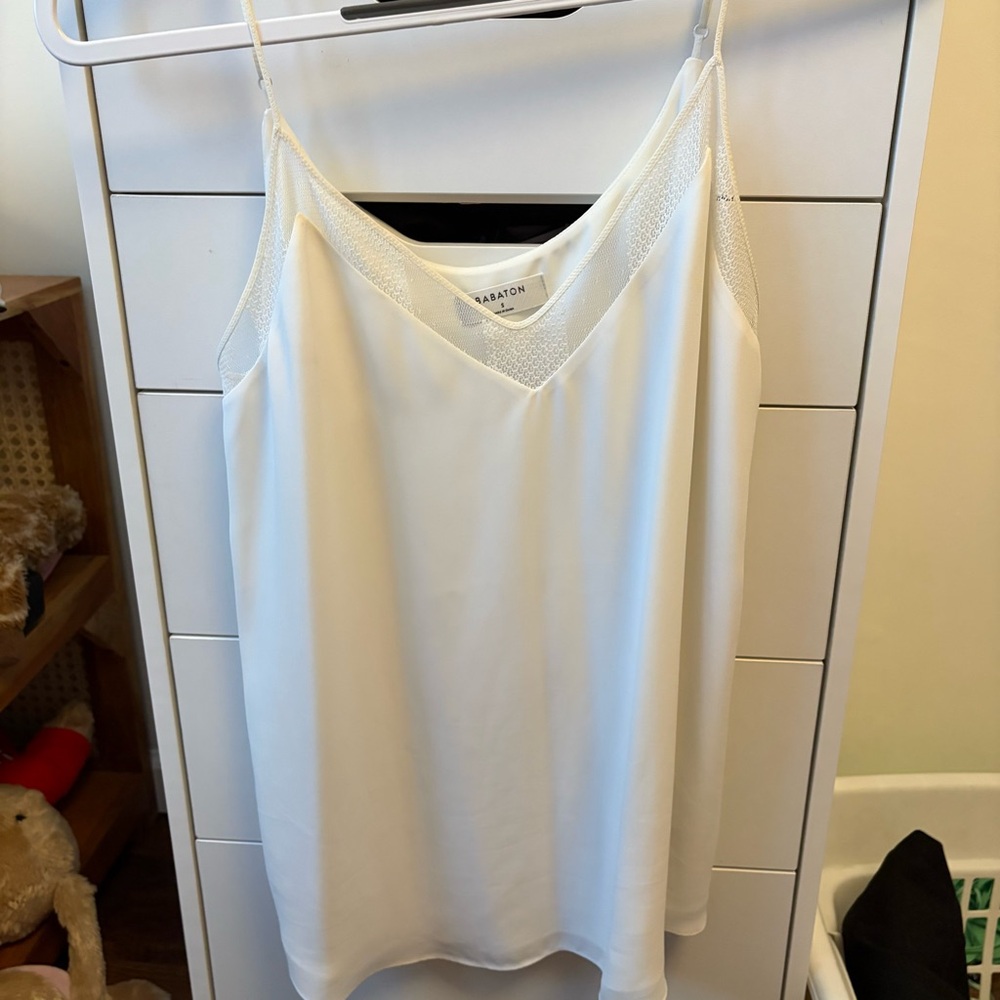 Babaton Cream Lace-Trim Slip Camisole